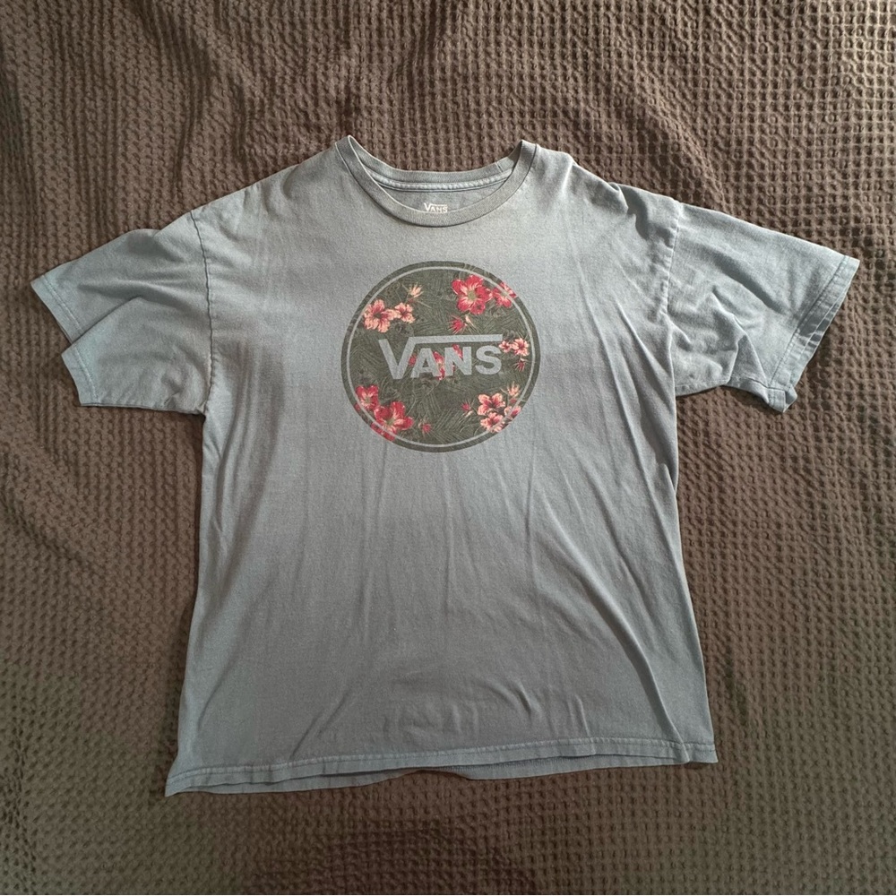 Vans Teal Floral Logo Men's Tee